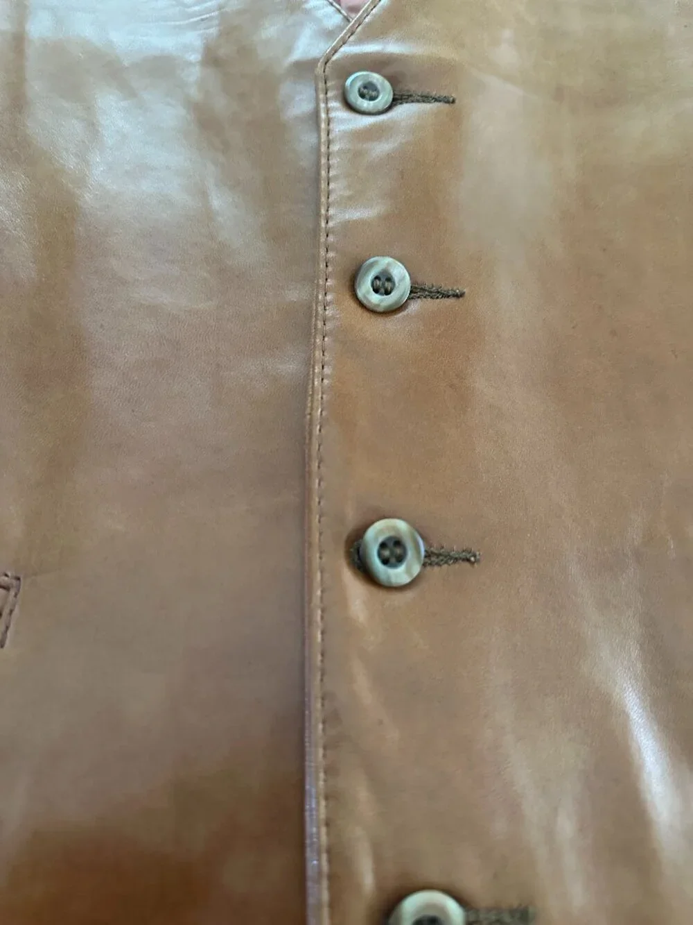 Vtg Remy Leather Fashions Men's Brown soft smooth Vest Size 46 Made in USA